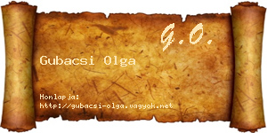 Gubacsi Olga névjegykártya